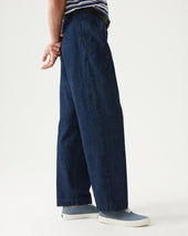 Newyork Pantaloni Con Pences In Indigo Rinse