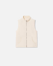 Fleece gilet full zip white