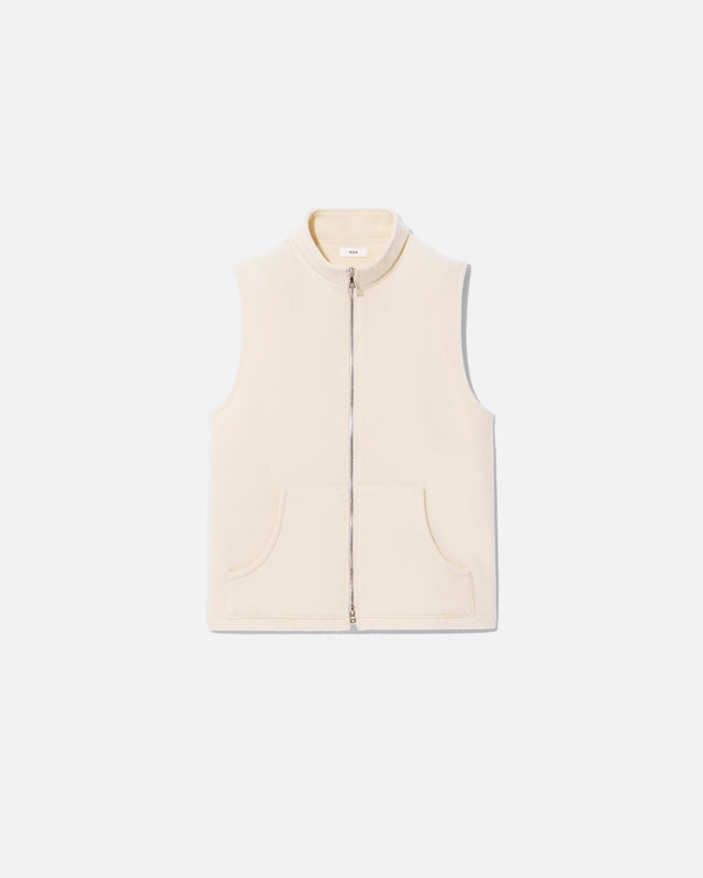 Fleece gilet full zip white