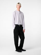 Nick Shirt In Grey Red Stripe