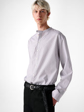 Nick Shirt In Grey Red Stripe