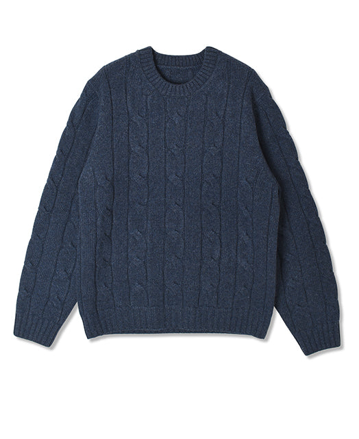 Wool Cashmere CREW NECK SWEATER 7 GAUGE