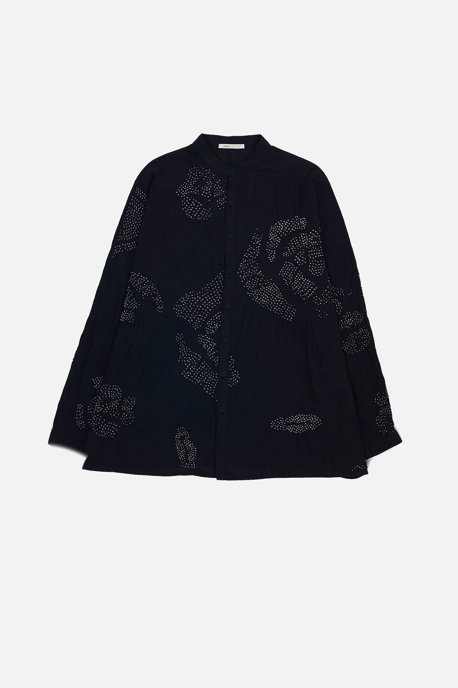 Black Bandhani Comfort Fit Cotton Shirt