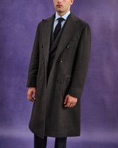 Double Breasted Overcoat Twill Wool Cashmere