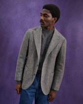 Sport Jacket Grey Herringbone Wool
