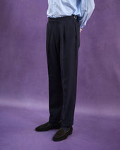 Single Pleat Trouser Wool Cavalry Twill