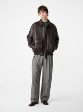 Noam Tropical Wool Pant in Warm Grey