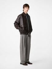 Noam Tropical Wool Pant In Warm Grey
