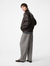 Noam Tropical Wool Pant In Warm Grey