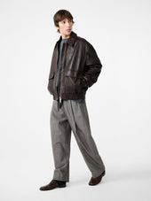 Noam Tropical Wool Pant In Warm Grey