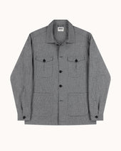 Overshirt Grey Houndstooth Cotton