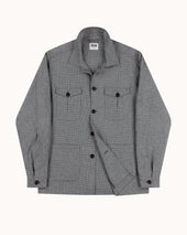 Overshirt Grey Houndstooth Cotton