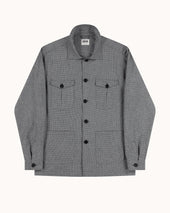Overshirt Grey Houndstooth Cotton