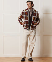 Italian Crochet Full-Zip Jacket