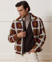 Italian Crochet Full-Zip Jacket