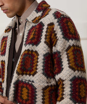 Italian Crochet Full-Zip Jacket