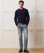 Waffle Cashmere Crewneck Sweater