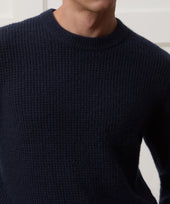 Waffle Cashmere Crewneck Sweater