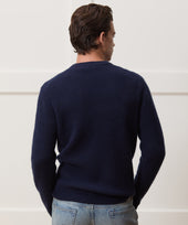 Waffle Cashmere Crewneck Sweater