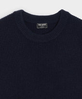 Waffle Cashmere Crewneck Sweater