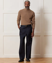 Waffle Cashmere Turtleneck
