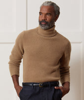 Waffle Cashmere Turtleneck