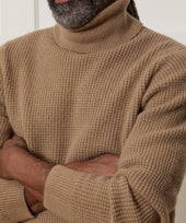 Waffle Cashmere Turtleneck