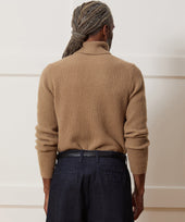 Waffle Cashmere Turtleneck