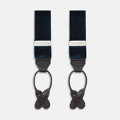 Teal Velvet buttoned Braces