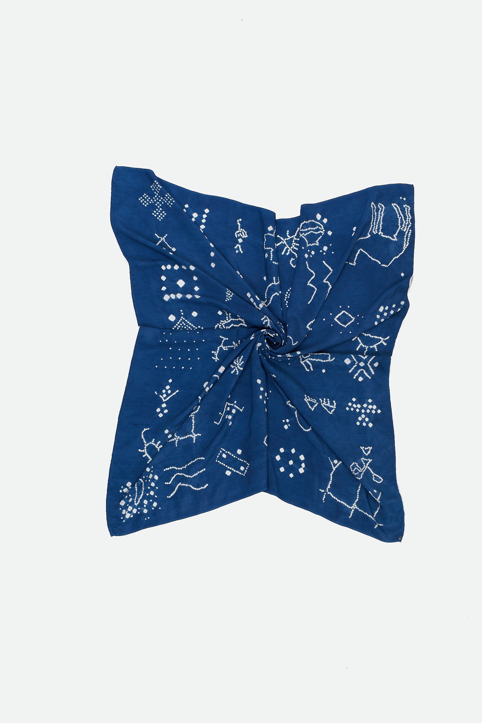 Medium Silk Bandhini Statement Square Silk Scarf