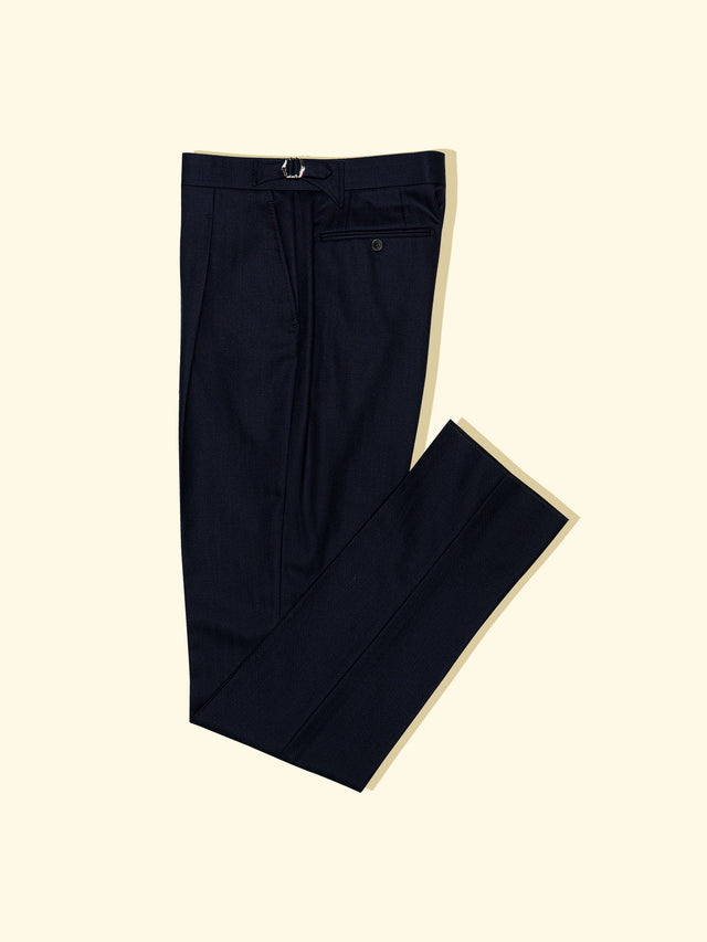 Worsted Suit Trousers - Navy Herringbone — The Anthology
