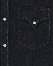 Ntex Camicia Texana In Indigo Rinse