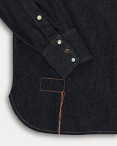 Ntex Camicia Texana In Indigo Rinse