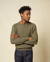 Cotton Crew Neck Sweater Loden Green