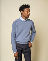Cotton Crew Neck Sweater Dusty Blue