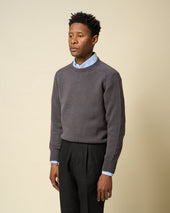 Cotton Crew Neck Sweater Grey