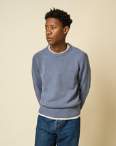 Cotton Crew Neck Sweater Dusty Blue