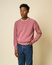 Cotton Crew Neck Sweater Pink