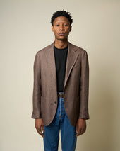 Sport Jacket Mocha Hopsack Linen