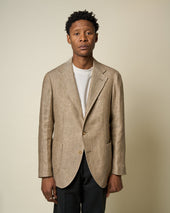 Sport Jacket Straw Herringbone Linen