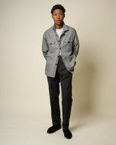 Overshirt Grey Houndstooth Cotton
