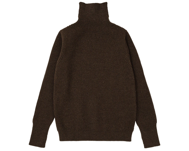 Navy Turtleneck Natural Brown