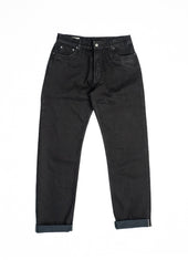 NW1 Relaxed Straight Rinsed 'Stay Black' 14.5oz Italian Selvedge Mens Jeans