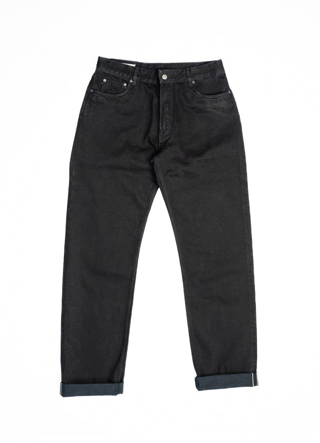NW1 Relaxed Straight Rinsed 'Stay Black' 14.5oz Italian Selvedge Mens Jeans
