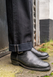 NW1 Relaxed Straight Rinsed 'Stay Black' 14.5oz Italian Selvedge Mens Jeans