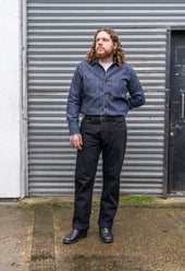 NW1 Relaxed Straight Rinsed 'Stay Black' 14.5oz Italian Selvedge Mens Jeans