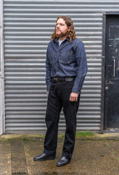 NW1 Relaxed Straight Rinsed 'Stay Black' 14.5oz Italian Selvedge Mens Jeans