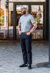 NW8 Heritage Slim Rinsed 'Stay Black' 14.5oz Italian Selvedge Mens Jeans