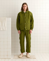 Nylon Track Jacket - Olive