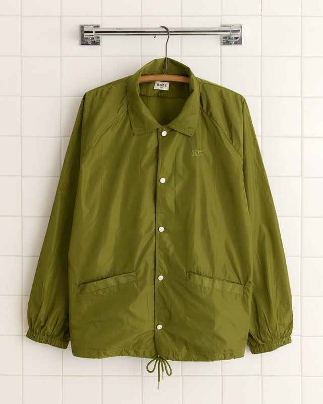 Nylon Track Jacket - Olive